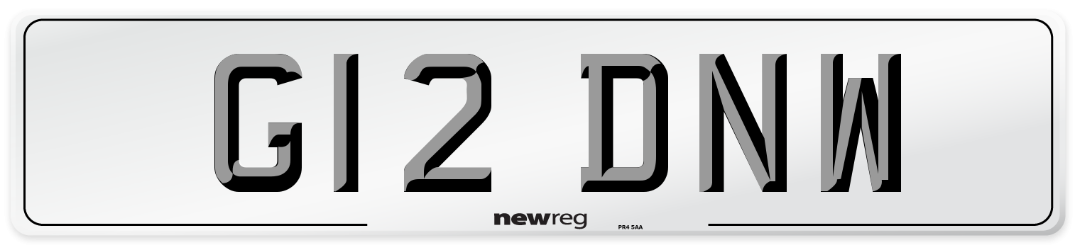 G12 DNW Number Plate from New Reg